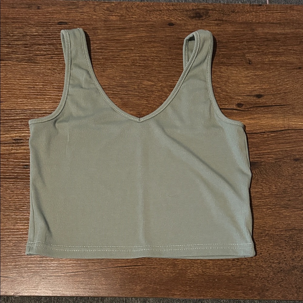 SHEIN Olive Ribbed Tank Top
